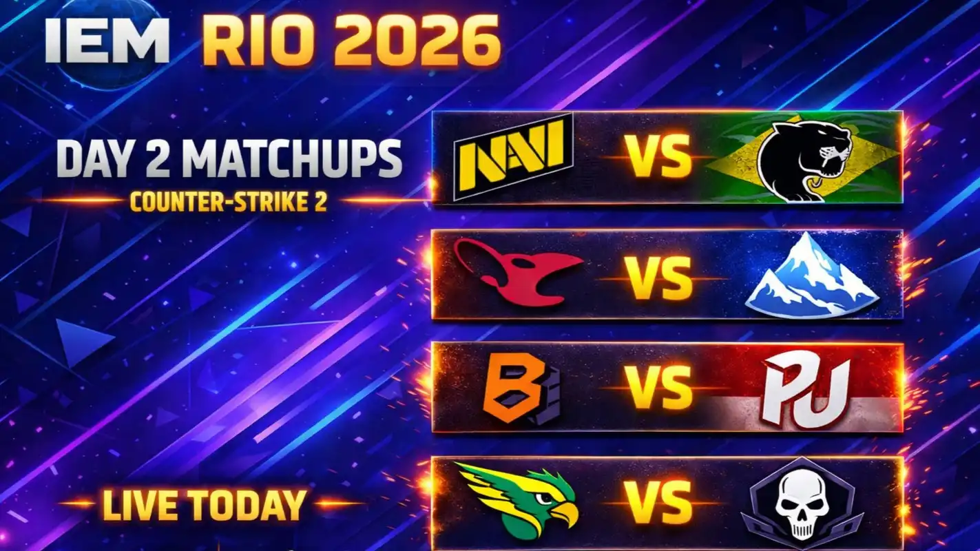 IEM Rio 2026 Day 2 Schedule: NAVI vs FURIA, MOUZ vs Aurora & Full CS2 Matchups